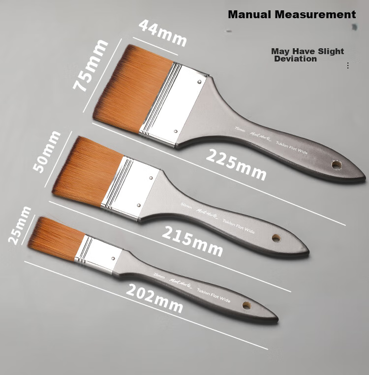 Кисть для рисования Mont Marte, 50 мм, плоская, для гуаши, акварели, акрила, масляной живописи, MPB0055