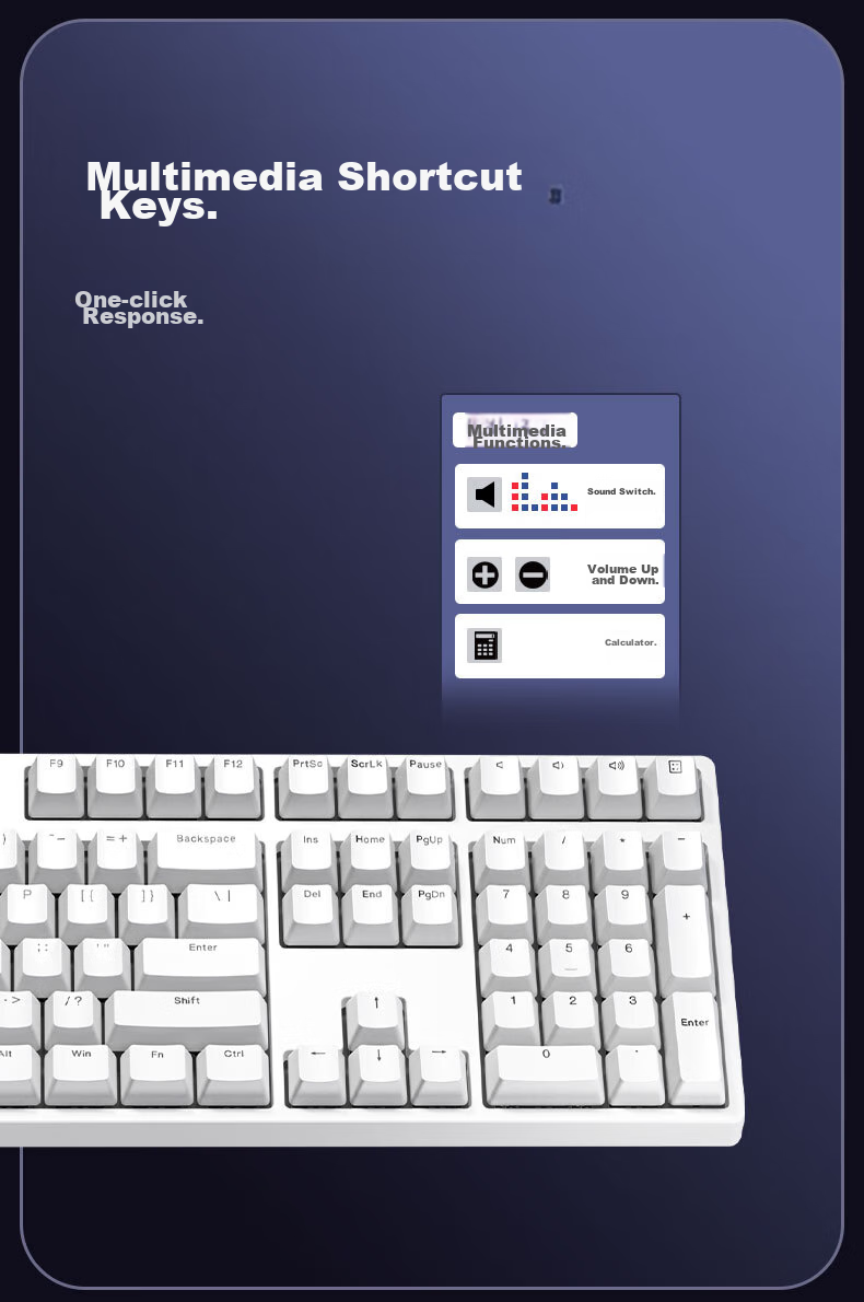 Механическая клавиатура ikbc C108 Wired White Red Switch, 108 клавиш, проводная, белая