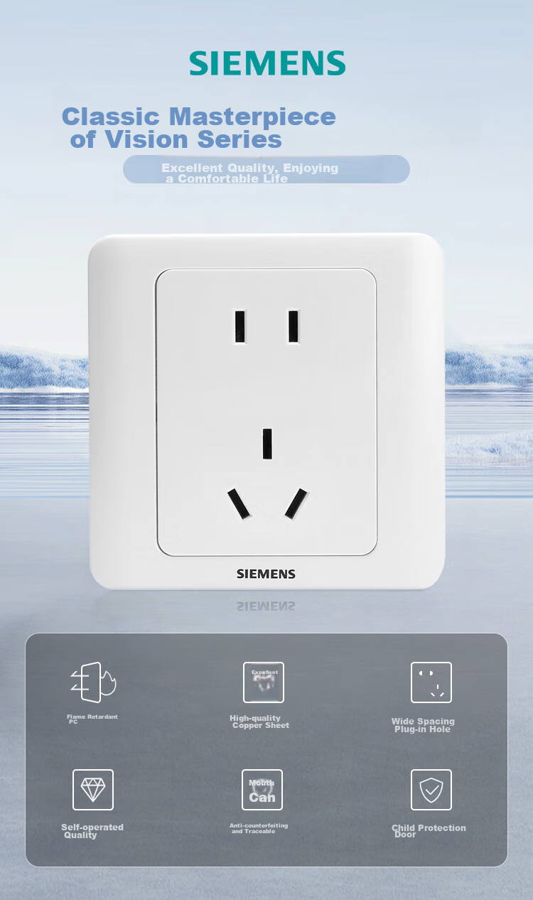 Розетка SIEMENS 5UB82183NC012P, 10А, 5 гнезд, цвет белый