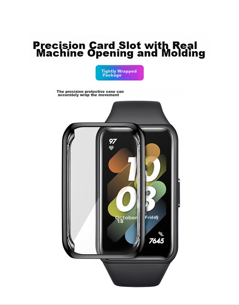 Защитный чехол Iboann для Huawei Band 9, 10, 8, прозрачный, с защитой экрана, TPU