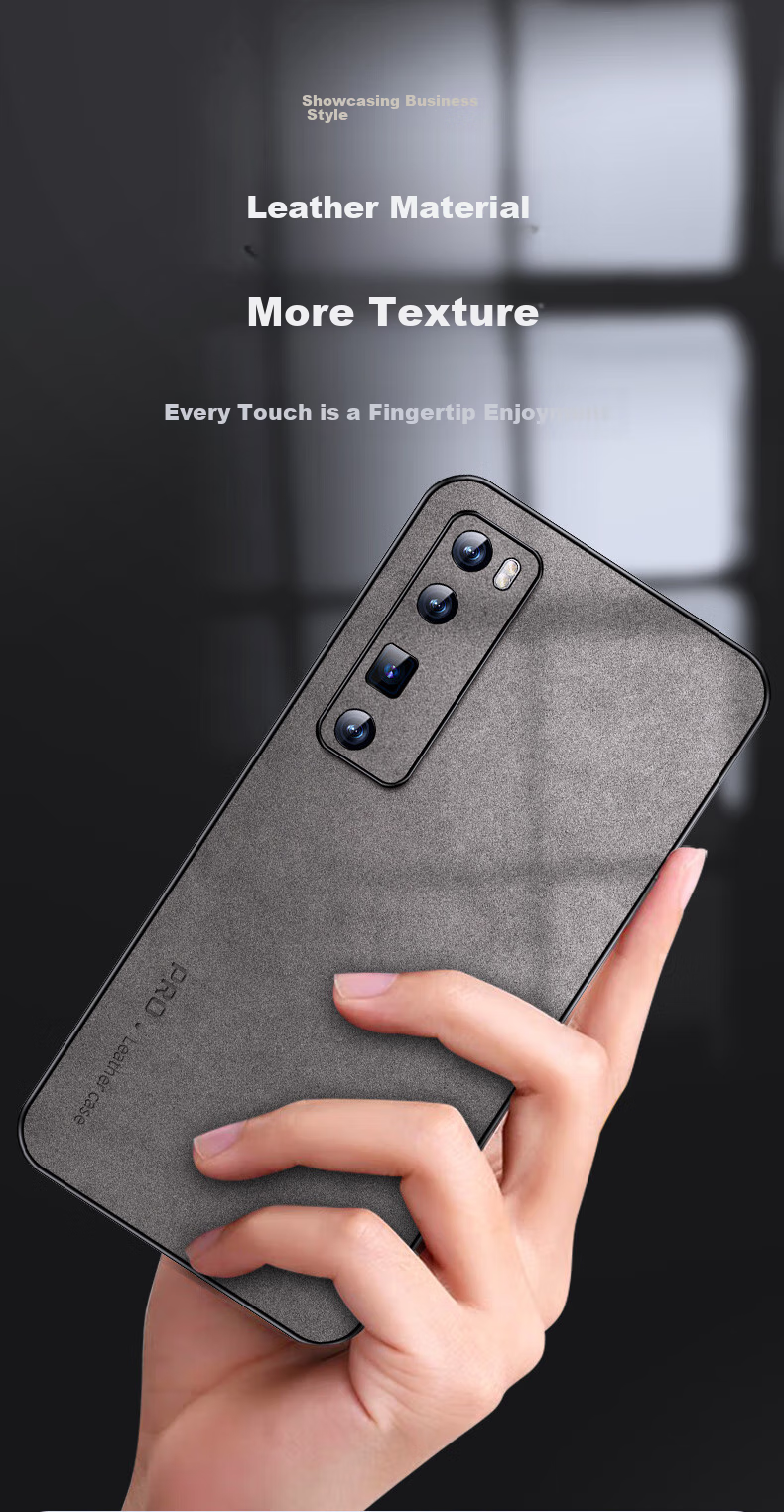 Чехол для телефона Shangsu для Huawei Nova 7 Pro, противоударный, с защитой объектива, из натуральной кожи ягненка, черный