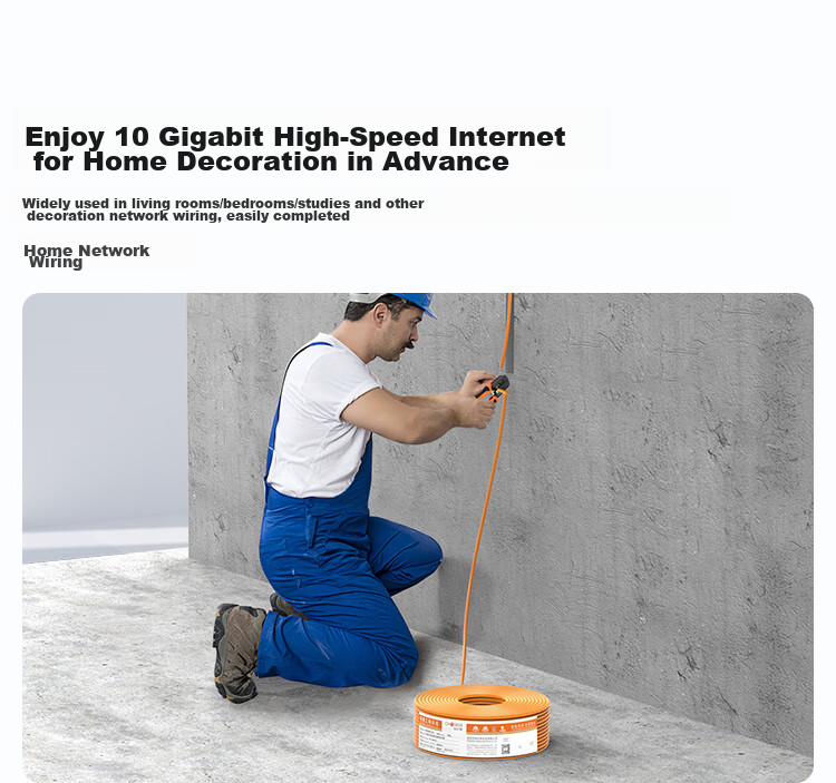 Кабель Ethernet CHOSEAL Cat6A, неэкранированный, 10 Гбит/с, чистая медная жила, 25 метров, оранжевый