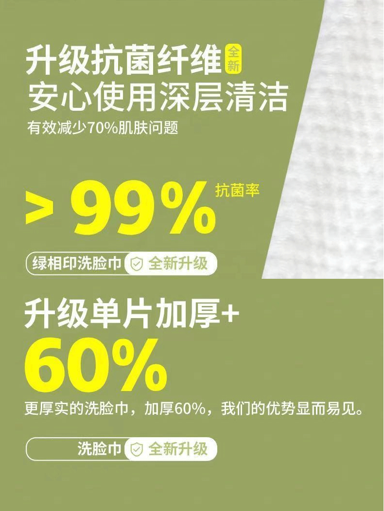 东义严选洗脸巾一次性悬挂抽取式洁面毛巾珍珠纹擦脸巾加厚加大6包装