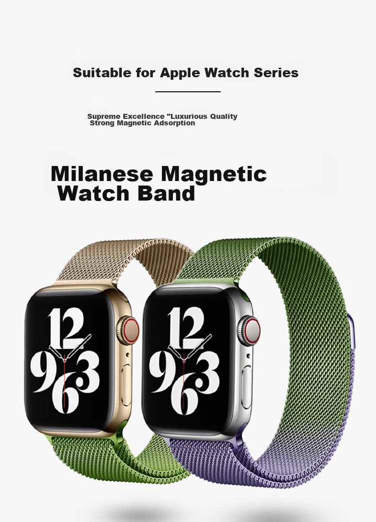 Ремешок ESCASE Milanese для Apple Watch SE 3/8/7/6/5/SE, миланская нержавеющая сталь с магнитным замком, двойной цвет, размер 38/40/41 мм