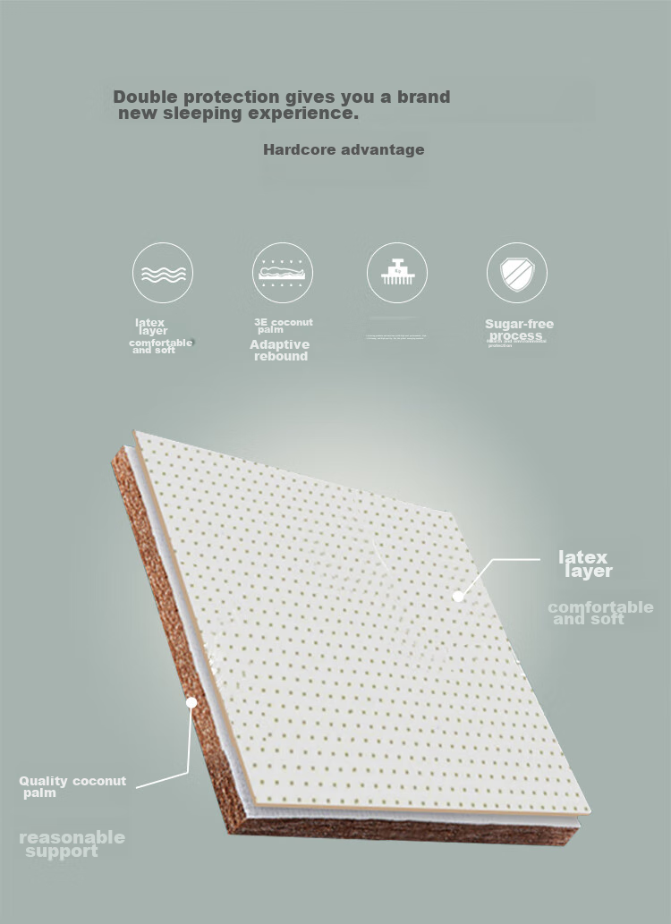 Матрас Dohia Home Textile, кокосовый латексный, для кровати 1.5 х 2 м, серый, 200*150 см