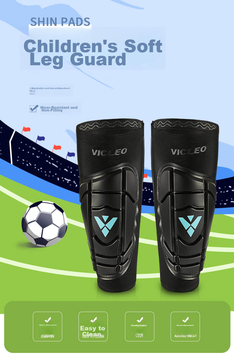 Футбольные щитки VICLeO V819219, защита голени и икры, спортивная защита, пара, черный, размер M