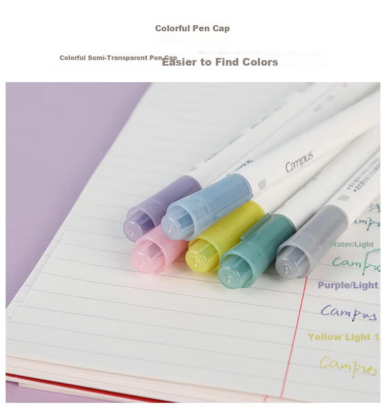 Набор текстовыделителей KOKUYO Campus Soft Color, 2 цвета, для студентов, арт. WSG-PMW102G