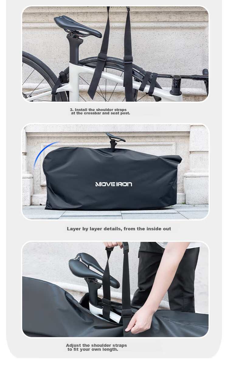 Сумка для хранения велосипеда Move Iron, складная, для шоссейных и горных велосипедов, подходит для моделей 27.5 дюймов и 700C