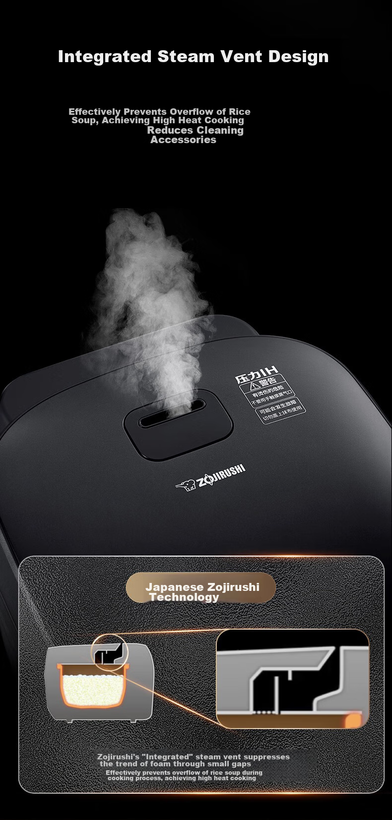 Рисоварка ZO JIRUSHI NW-YAH10C, Черная, 3 л, 1040 Вт, IH, для 2-3 человек, Япония