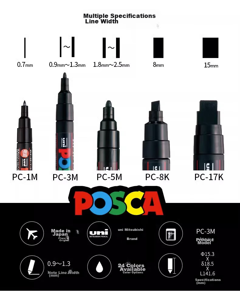 Акриловый маркер Uni Mitsubishi POSCA PC-3M, светло-розовый, 1 шт.