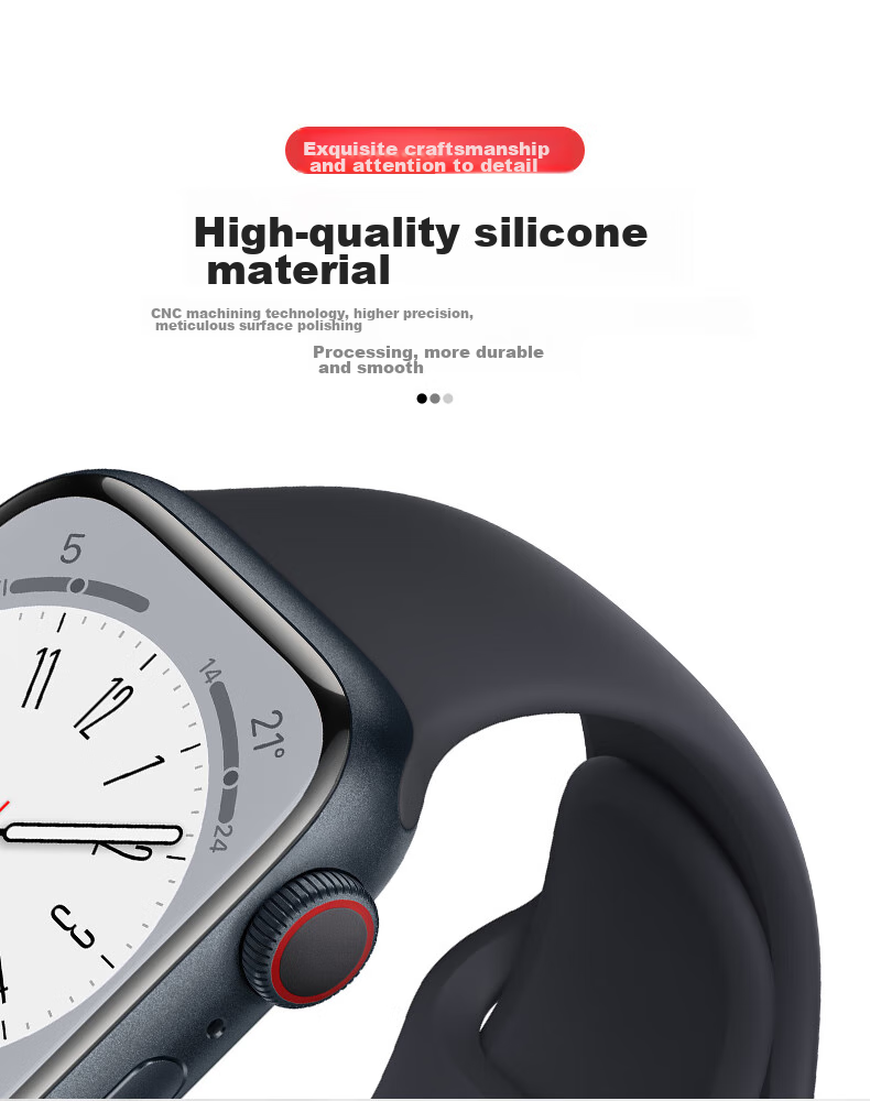 Спортивный ремешок BHO для Apple Watch, дышащий силиконовый ремешок для Apple Watch S11/S10/SE3 Sport Band, IWatch S9/8/7/6/Ultra3/2