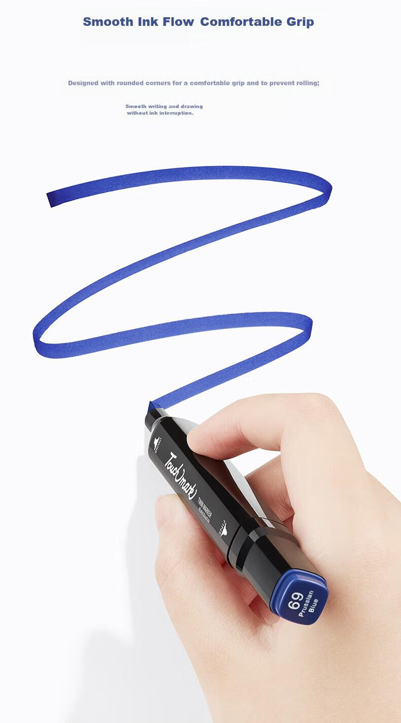 Маркеры Touch mark T3 Marker, набор 80 цветов, двухсторонние, спиртовые, с тонким и скошенным наконечником, для рисования и дизайна