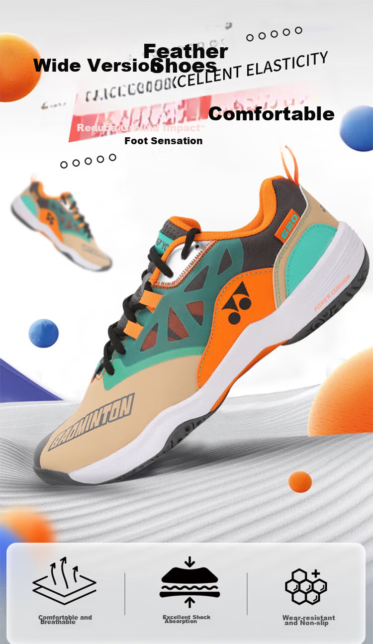 Кроссовки для бадминтона YONEX SHB101CR, мужские и женские, ударопоглощающие, для начинающих, размер 44, белый/золотой