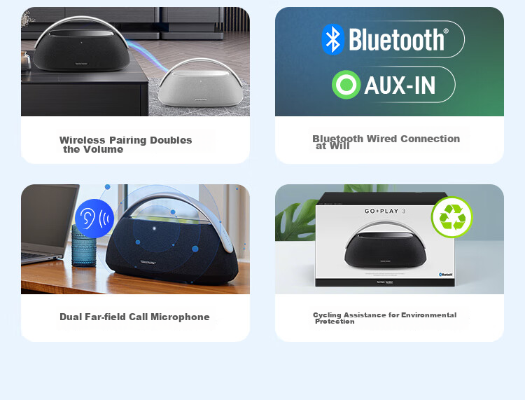 Портативная акустическая система Harman/Kardon GO+PLAY 3, Bluetooth 5.2, 160 Вт, 8 часов работы, серебристый