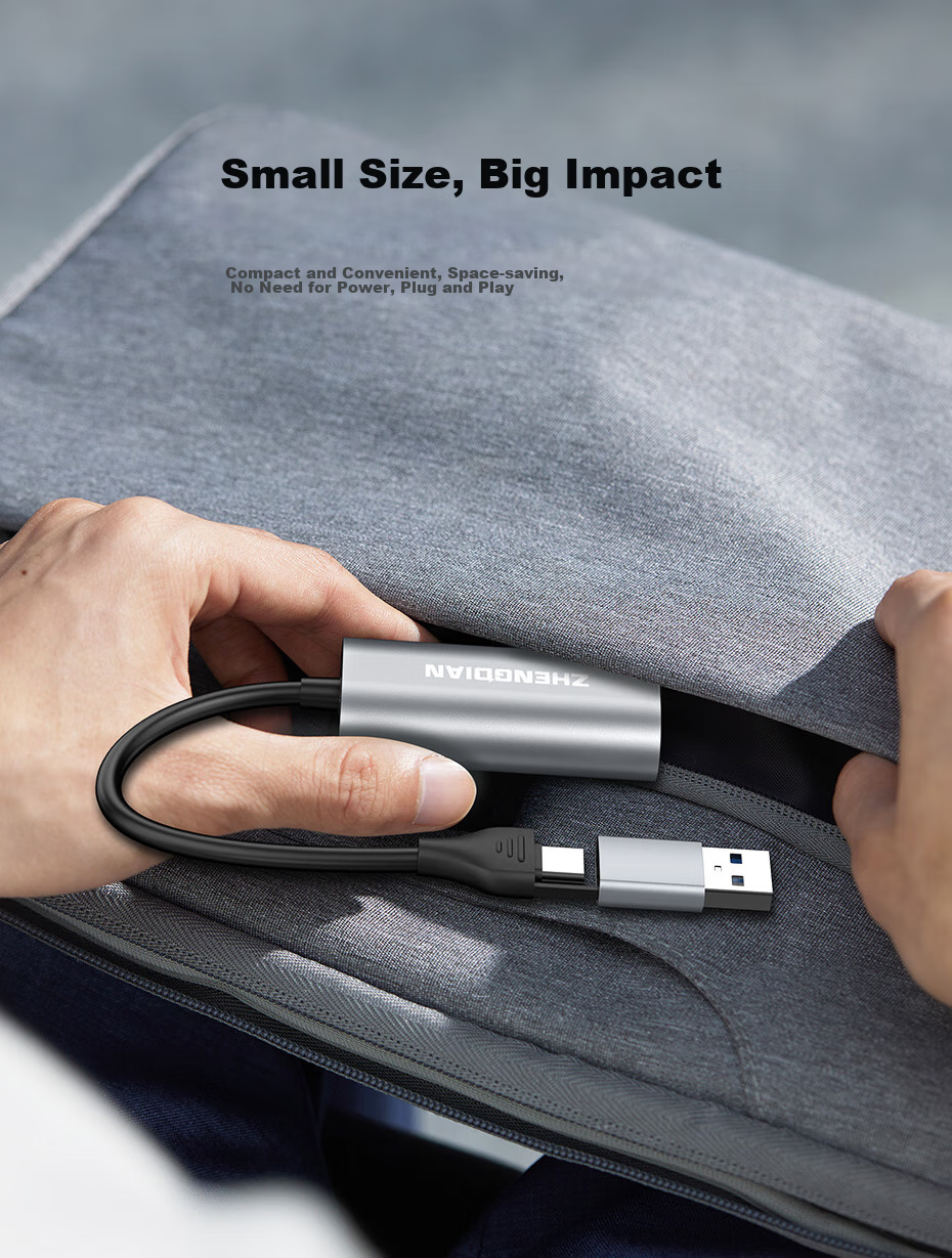 Видеозахват Acasis HDMI 4K, двойные порты USB/Type-C, запись, стриминг, совместимость с PS5, Switch, ноутбуками, смартфонами, камерами