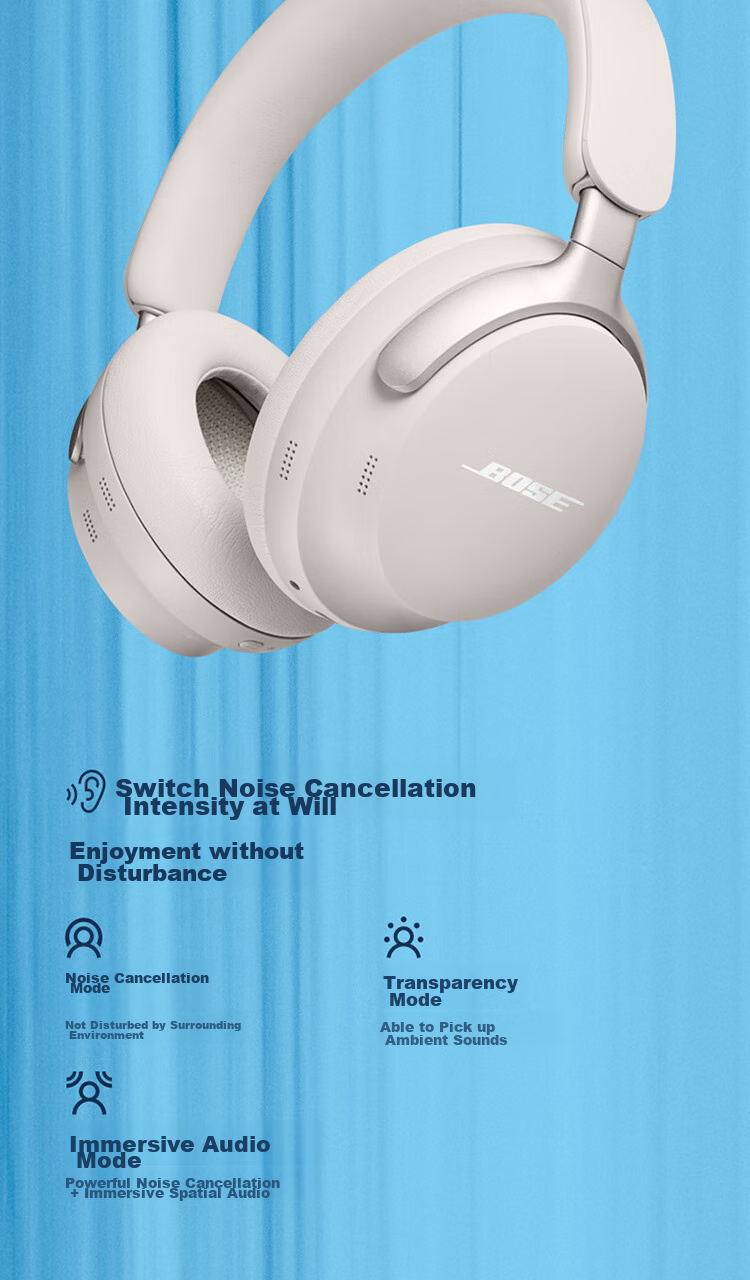 Беспроводные наушники Bose QuietComfort Ultra с шумоподавлением, Misty White