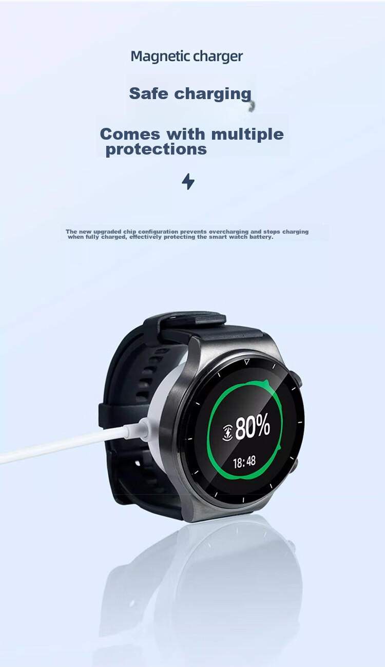 BIAZE Магнитный кабель для зарядки Huawei Watch GT4, GT3, GT2, GT Runner, зарядное устройство USB Type-C, быстрая зарядка, черный
