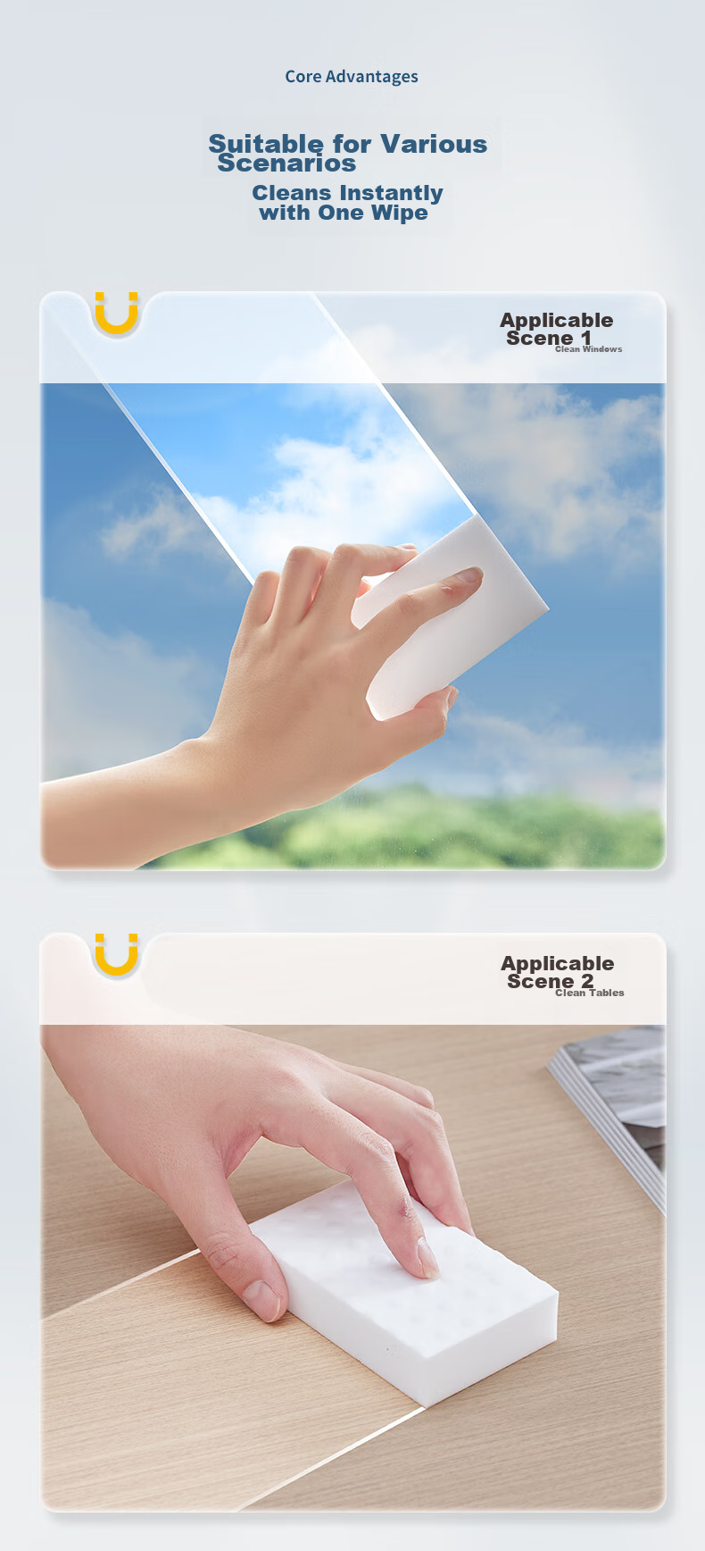 Набор губок для чистки Sulida Nano Sponge, 20 шт., белые
