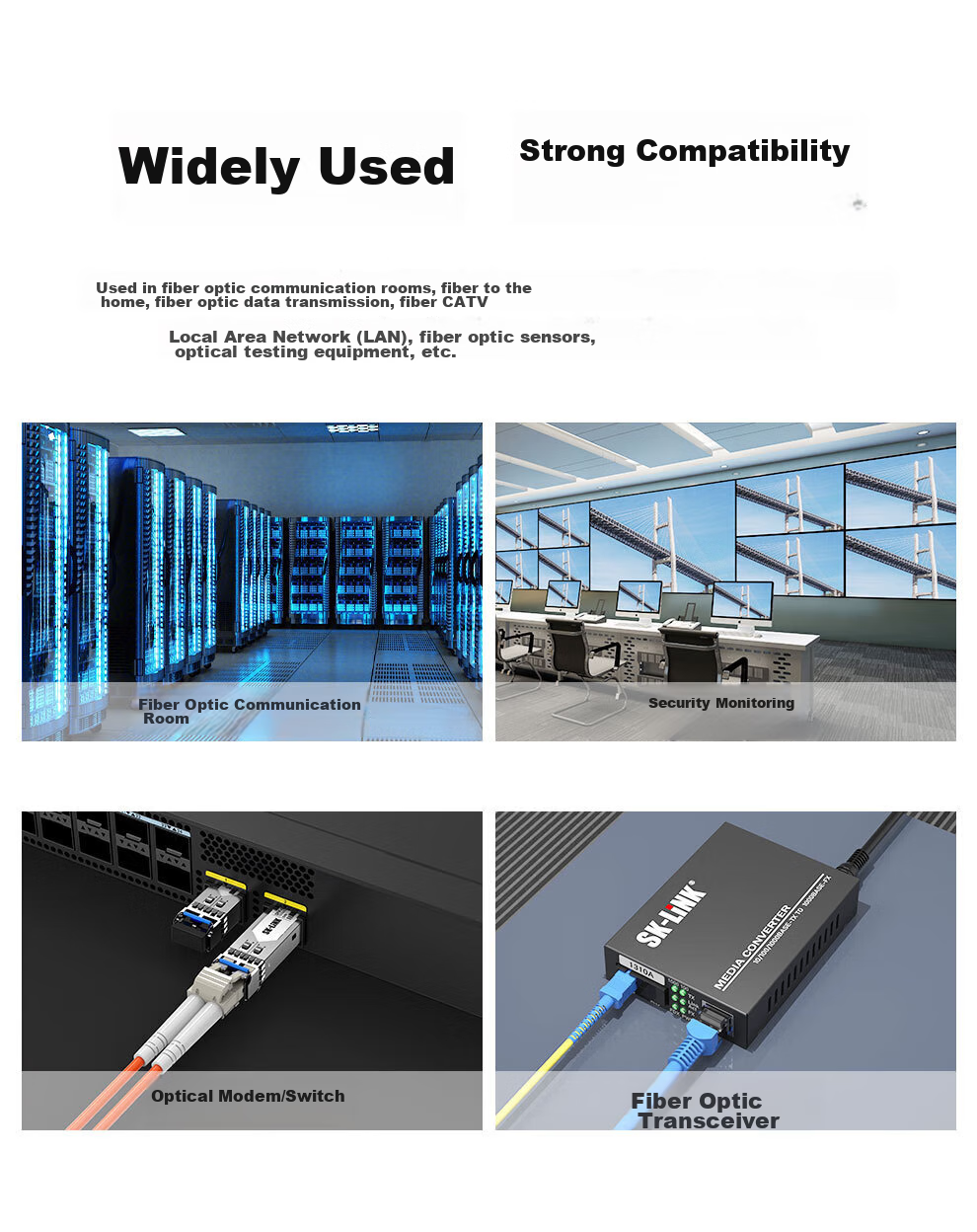Патч-панель SK-LINK LC-ST OM2 UPVC, 1 метр, желтая