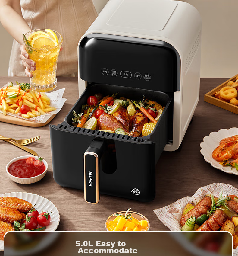Аэрофритюрница SUPOR KD50D863, 5 л, 240°C, сенсорное управление, функция приготовления на пару