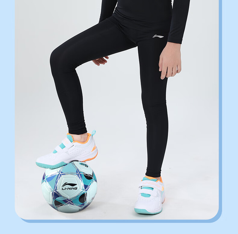 Детские компрессионные штаны Li-Ning, осенне-зимние, для баскетбольной тренировки, быстросохнущие, базовый слой, для футбола, бега, фитнеса, спортивные длинные штаны, размер 140