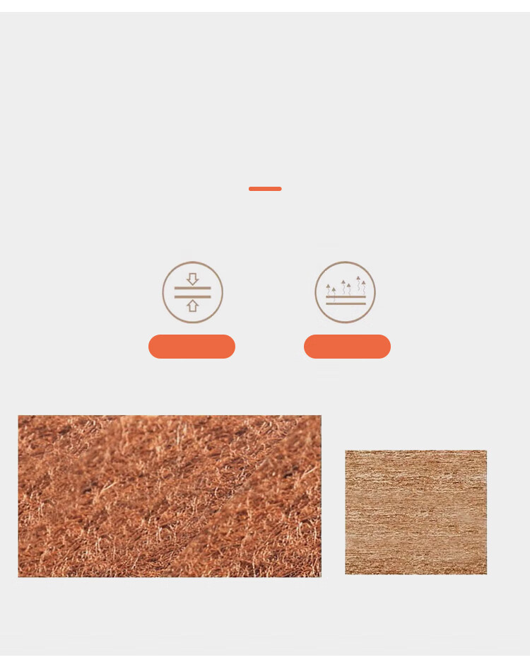 Матрас L&S Coconut Palm Mattress, натуральный кокосовый матрас, складной, 5 см, 1.5*2 метра, средней жесткости