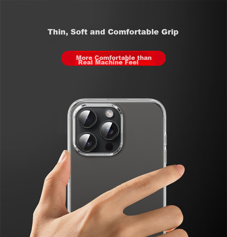 Чехол ESCAPE для Apple iPhone 16 Pro Max, прозрачный, ультратонкий, противоударный, из мягкого TPU, простой и стильный дизайн