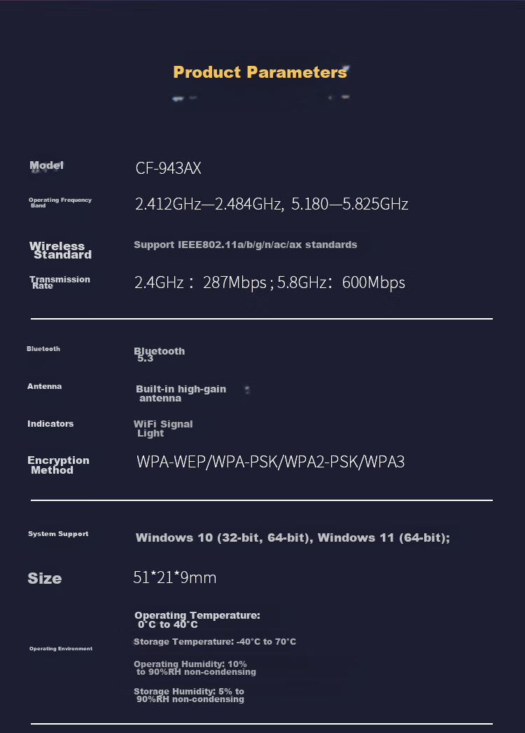 Wi-Fi адаптер COMFAST AX900, Bluetooth 5.3, USB, двухдиапазонный, для ПК, 900 Мбит/с