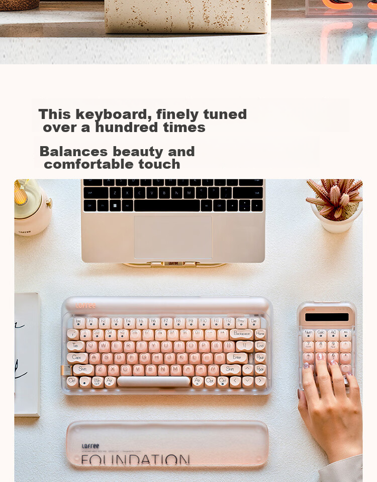 LOFREE Foundation Liquid Keyboard, беспроводная механическая Bluetooth клавиатура с тремя режимами, с возможностью горячей замены, для женского офисного компьютера, 84 клавиши