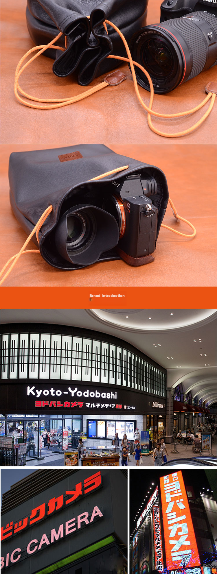 Внутренняя сумка-вкладыш для фотокамеры KYOTSU, для зеркальных и беззеркальных камер Canon, Nikon, Sony, Fuji, размер M3