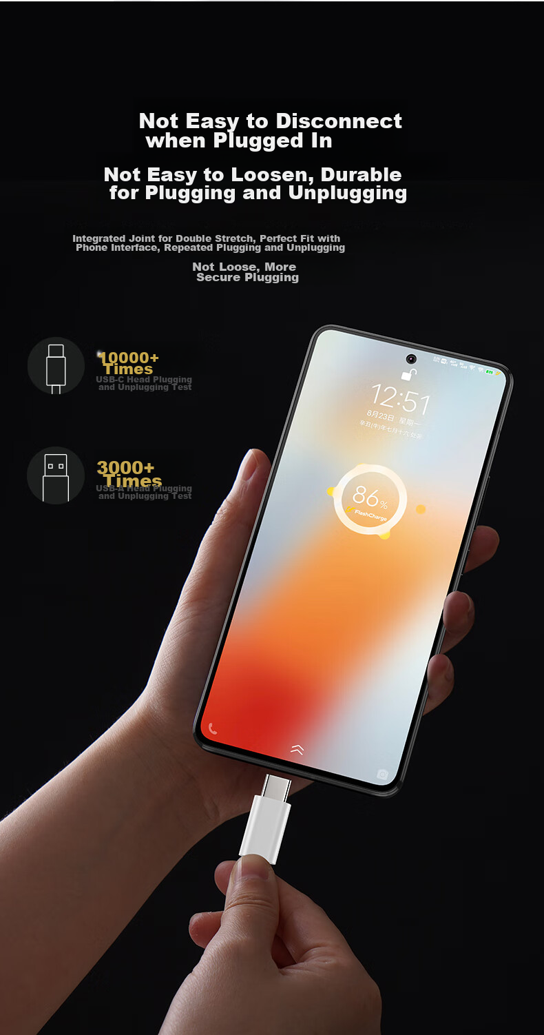 Кабель BIAZE Type-C, 2 метра, 6A быстрая зарядка, совместим с IQOO, Vivo, 120W/80W/66W
