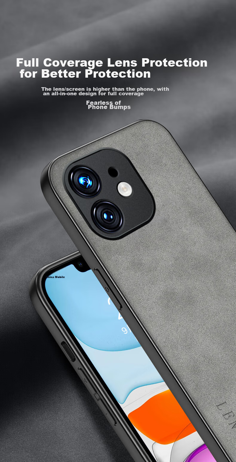 Чехол для iPhone 11 SHIYONG, силиконовый, с мягкими краями, защита всего объектива, противоударный, ультратонкий, кожаная текстура, синий