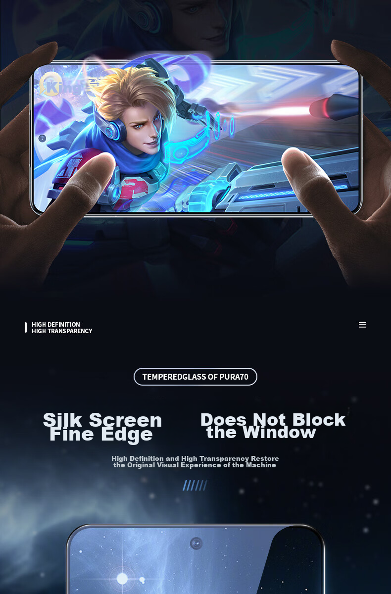 Защитное стекло BLUEO для Huawei Pura70/80, OPPO FindX8, противоударное, антибликовое, HD прозрачное, закаленное стекло