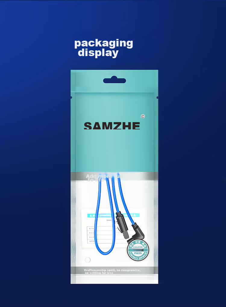 Кабель данных SAMZHE SATA 3.0, 0.5 метра, синий, прямой