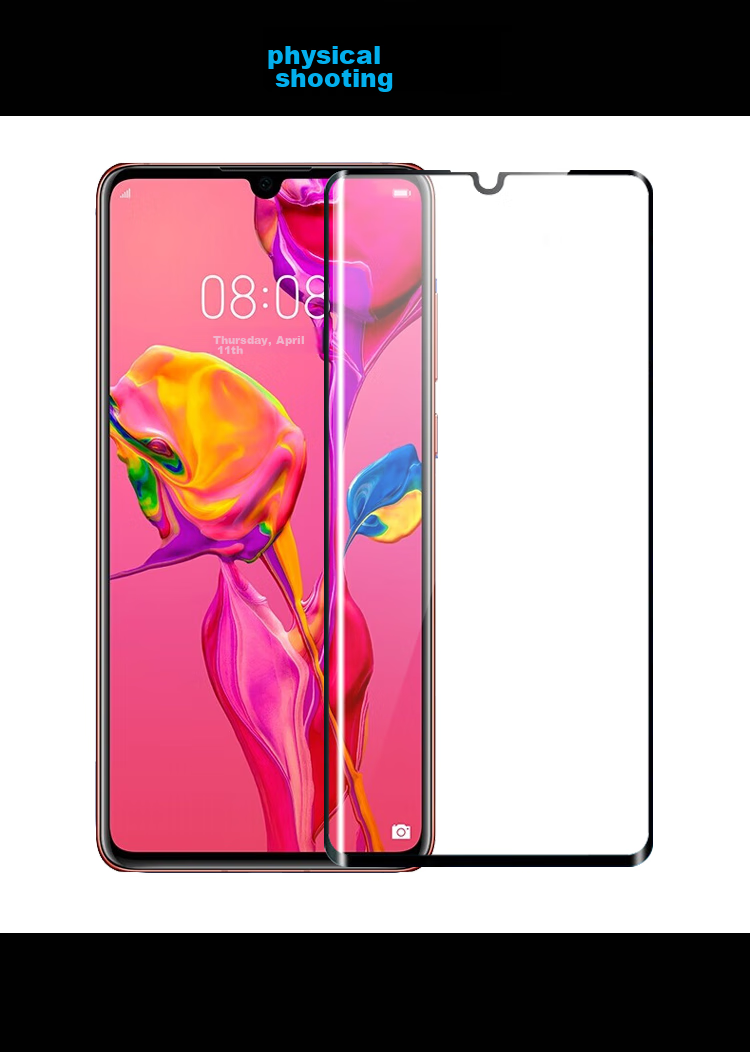 Закаленное стекло HotFire для Huawei P30, полноэкранная защитная пленка, черное