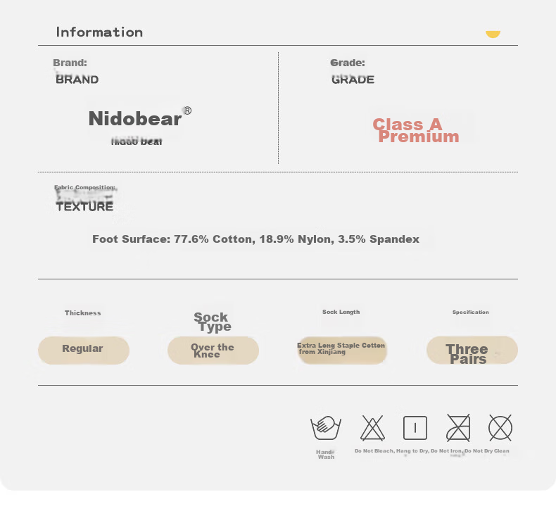 Детские носки Niduoxiong, весна-осень, для новорожденных, хлопковые, выше колена, свободный верх, без стягивания, 3 пары