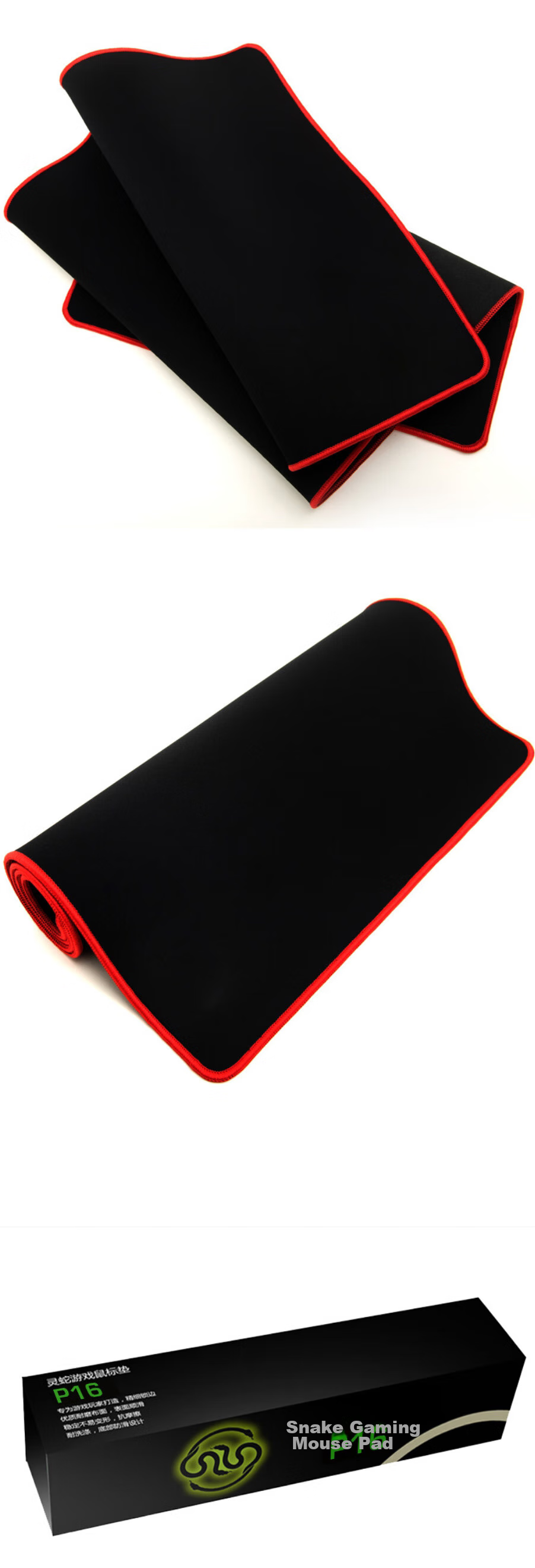 Игровой коврик для мыши Lingshe P16, сверхбольшой, 900x400x4 мм, толстый, для офиса и игр, с точной фиксацией края, моющийся, черный, подарочная упаковка