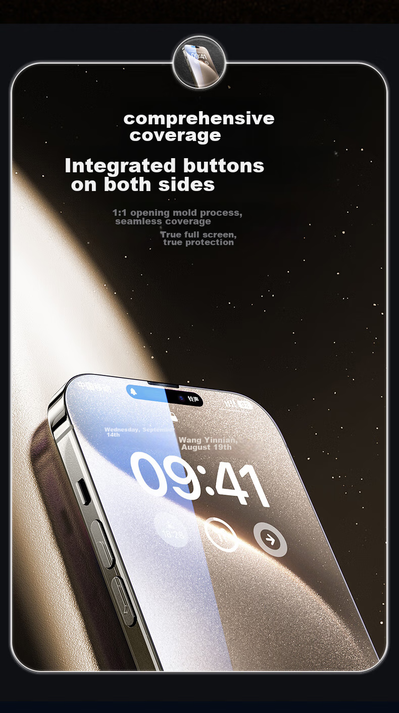 Защитное стекло для экрана DIVI Corning Privacy Screen Protector (2 шт.) для Apple iPhone 14 Pro Max, антибликовое, антипесковое, полное покрытие, защита конфиденциальности, простота установки, защита от отпечатков пальцев, установка без пыли