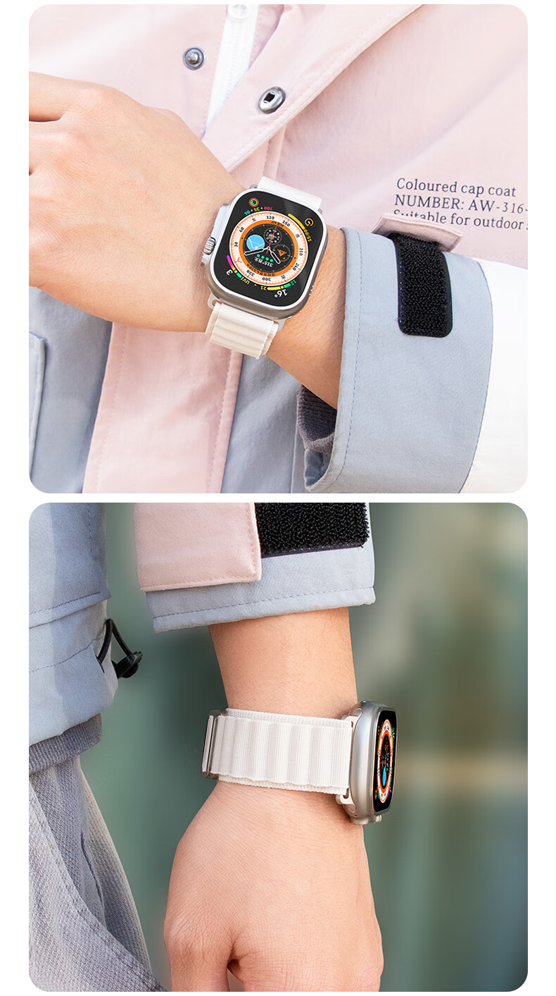 Ремешок Weiqiantu для Apple Watch Ultra 2/SE/9/8/7/6/5/4/3/2/1, нейлоновый спортивный, 44/45/49 мм, оливковый