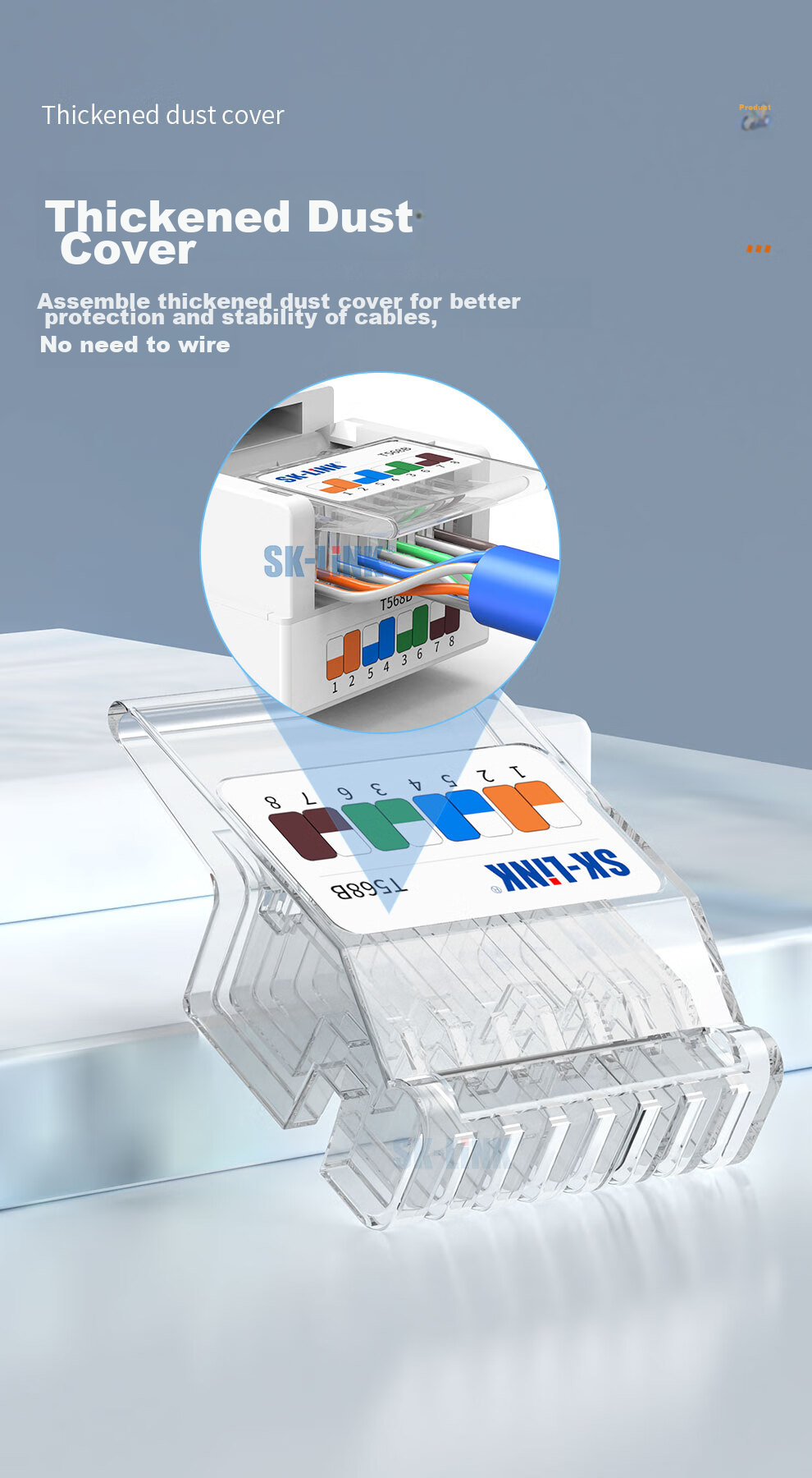Модуль сети SK-LINK Cat5e, неэкранированный патч-кабельный информационный модуль, разъем сетевой розетки RJ45 Crystal Head