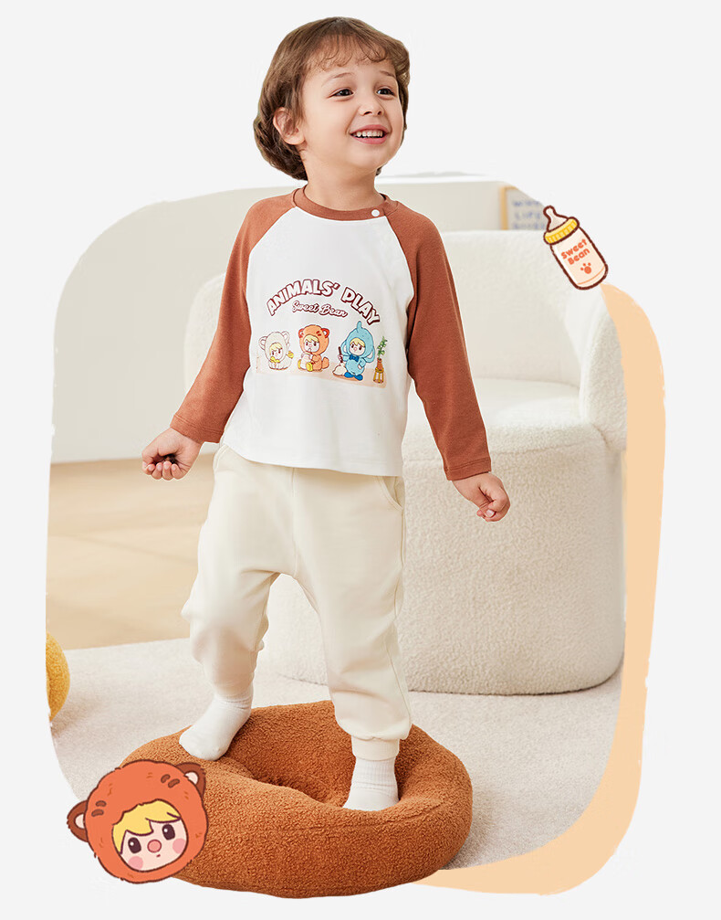 Детская футболка с длинным рукавом ibaby Bubble Mate, с мультяшным принтом, для мальчиков и девочек, базовый слой для детей старшего возраста