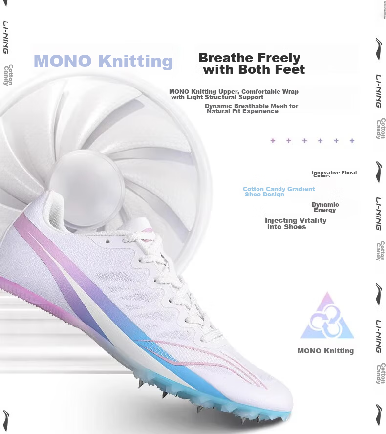 Шиповки Li-Ning для мужчин и женщин, профессиональные беговые шиповки для легкой атлетики, белый/золотой/серебряный, размер 41