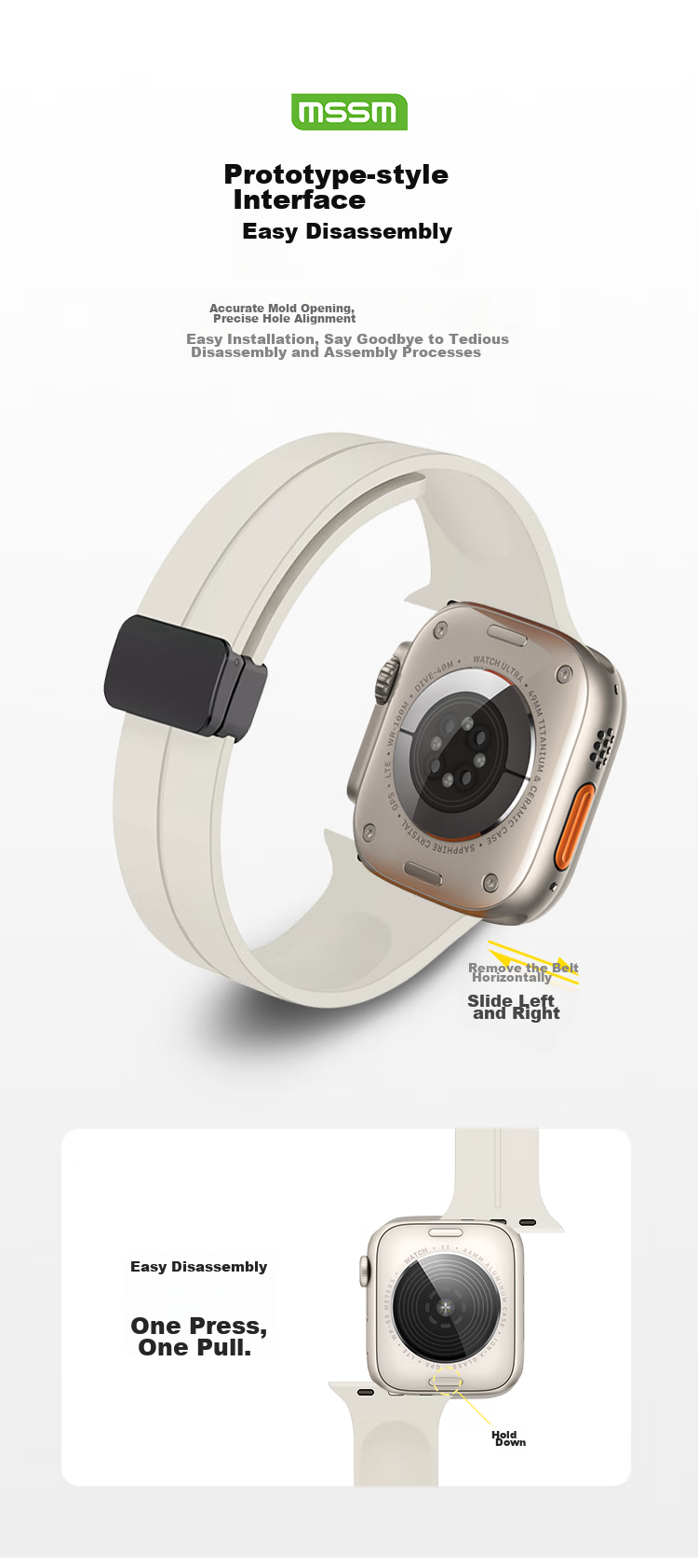 Ремешок MSSM для Apple Watch, силиконовый, с магнитной застежкой, для IWatch S11/Ultra3/S10/9/SE3, винно-красный, размеры 44/45/46/49мм