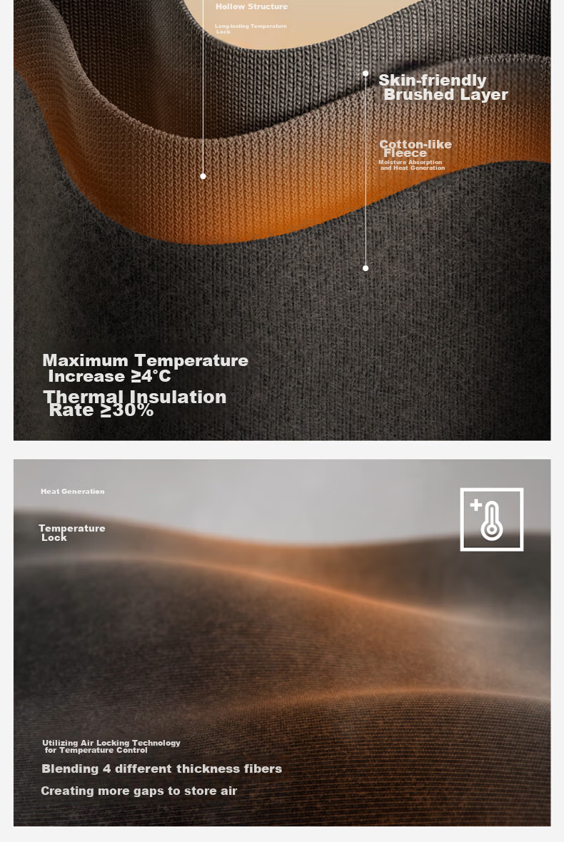 Мужское термобелье Bananain Thermal 3 Series, антибактериальное, хлопок, осень-зима, размер L, цвет "Овсяное молоко"