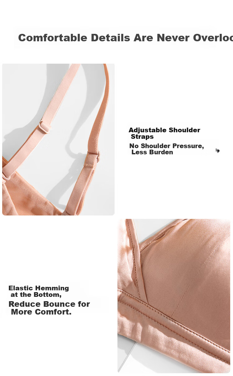 Бюстгальтер Sijie Double-Sided Silk Bra, женский, из натурального шелка, тонкий, бесшовный, с французской чашкой, удобный, беспроводной