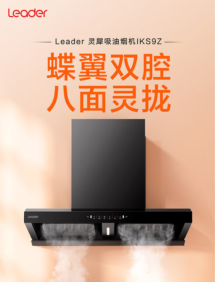 海尔（Haier）【旗舰新品】海尔统帅抽油烟机顶侧双吸超薄7字型家用吸油烟机23立方大吸力挥手高温自清洁烟机 【统帅】23立方丨顶侧双吸丨热熔洗丨挥手控制92D