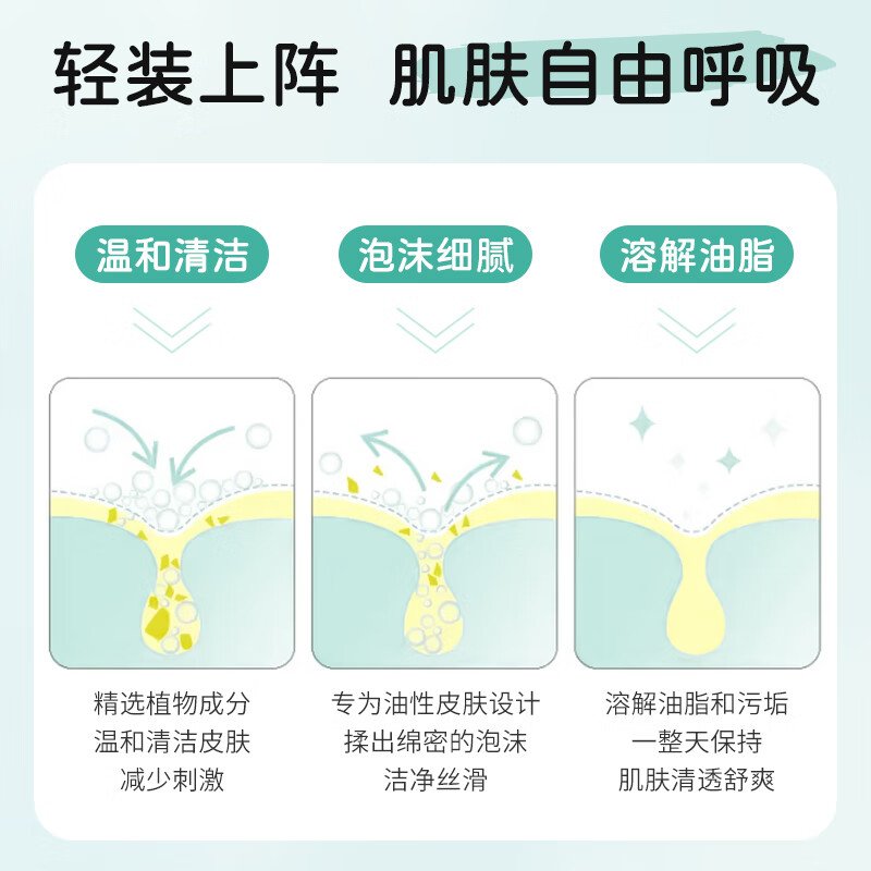 艾芭薇 清爽控油洁面乳80g青少年洗面奶控油抑痘温和祛痘洗面奶