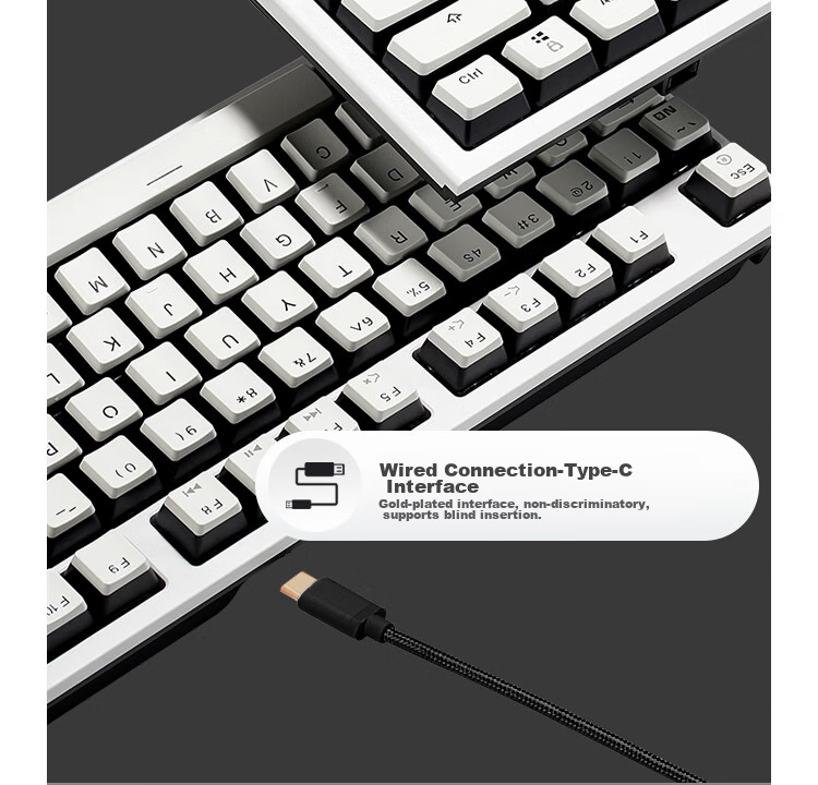 Игровая механическая клавиатура Hyeku X5 с двойным режимом (проводная/беспроводная 2.4G), 108 клавиш, кейкапы PBT, переключатели Kailh BOX Sand Gold, с подставкой для запястий