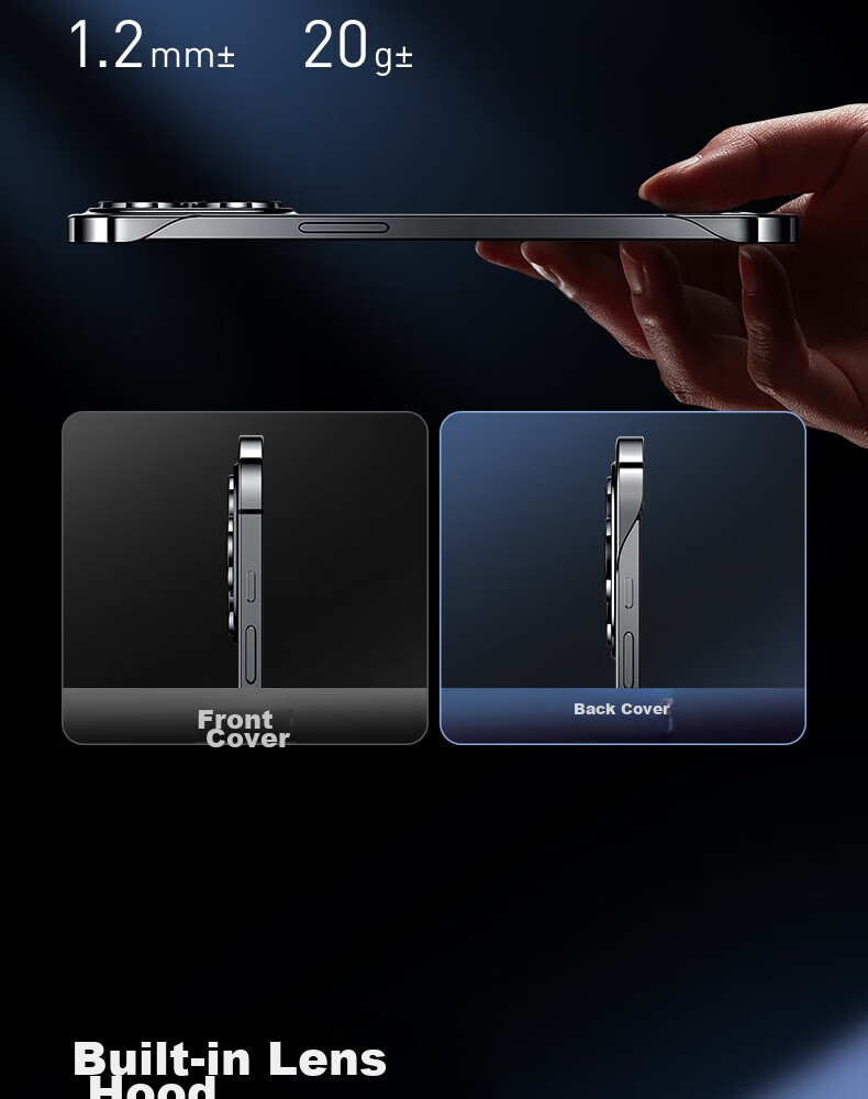 Чехол Hongzhuo для iPhone 12 Pro, прозрачный, синий, с защитой от падения и охлаждением