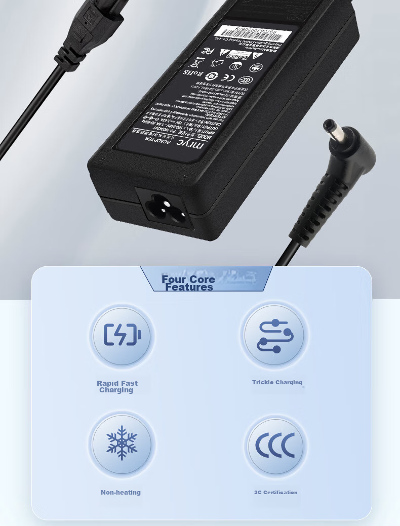 Зарядное устройство Mryc для ноутбука ASUS, 19V 3.42A, 65W, с кабелем питания, подходит для моделей Mryc ASUS Laptop Charger, Shenzhou Xuanlong Zhanshen K610D, Haier Power Adapter Cable, с маленькой круглой головкой 4.0*1.7
